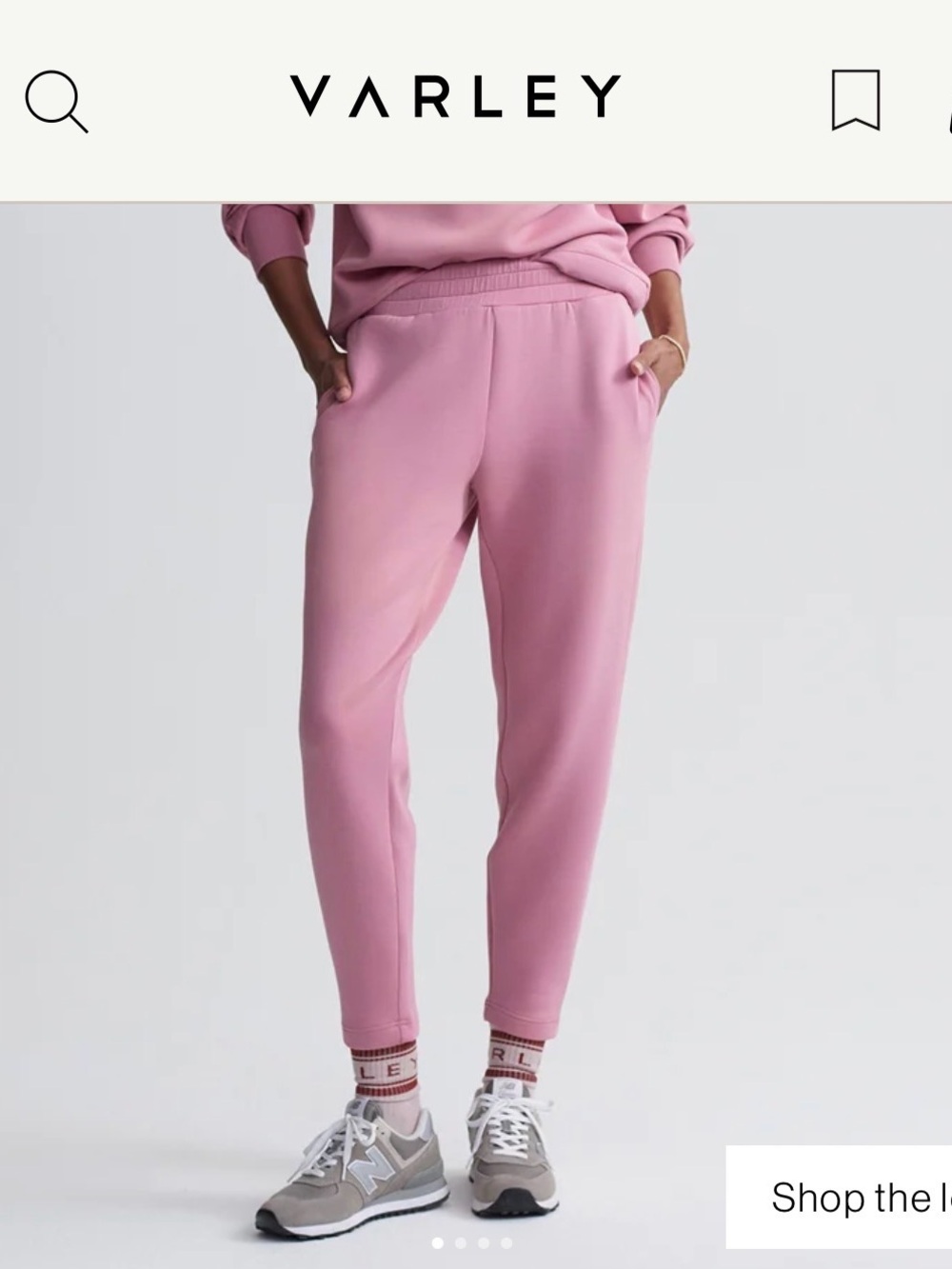 NWT Varley The Slim Pant 25 DoubleSoft Foxglove Pink Tapered Jogger Pants XS